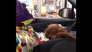 Clown gets dick sucked while ordering food Video