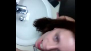 Sweet babe Ashley having some fun with her lover in the bathroom blow and hot doggie fuck Video